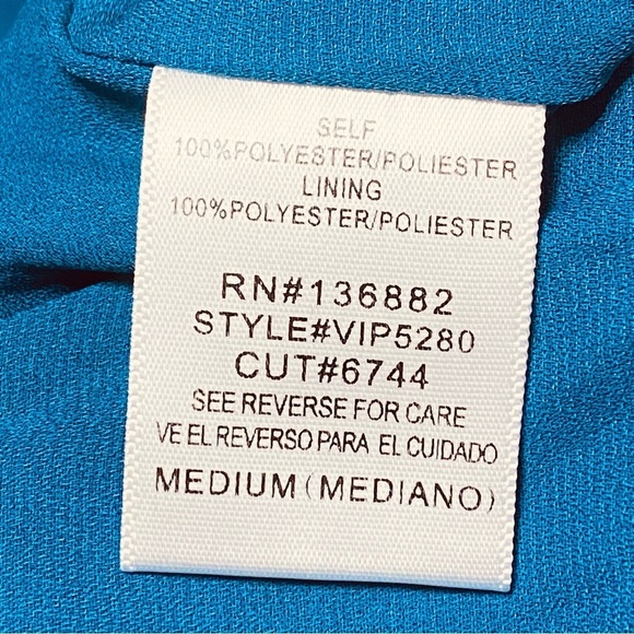 The Vintage Shop Blue Silky Tie Front Bell Sleeve Romper Medium - Picture 5 of 7